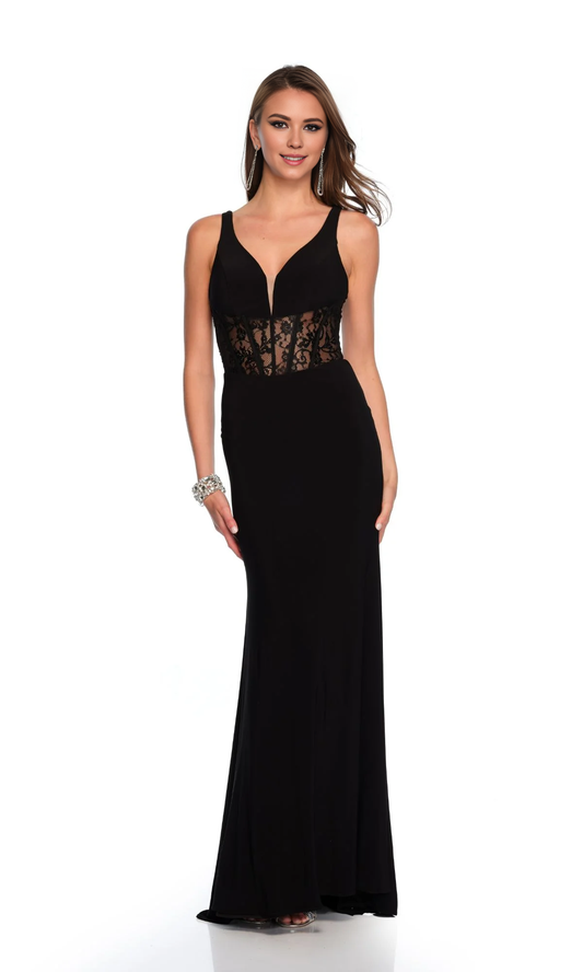 OKBBN's charming transparent lace tight corset V-neck ball dress