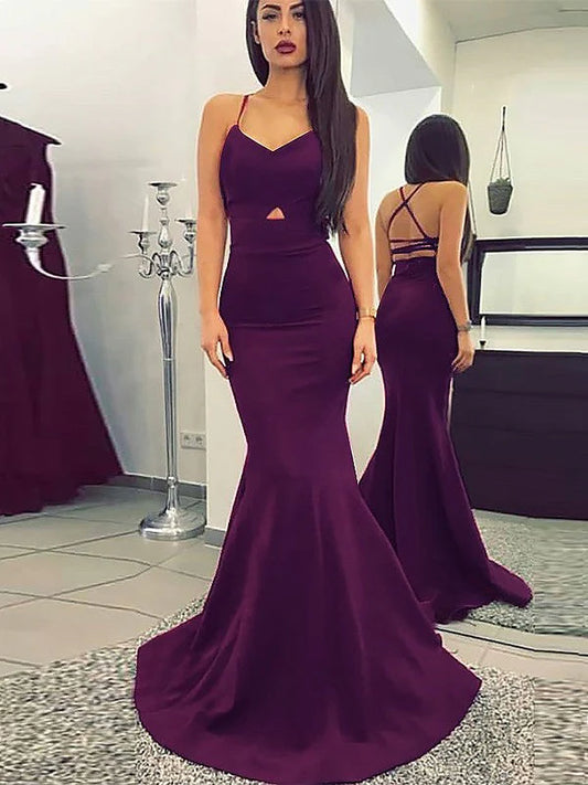 OKBBN Mermaid Strap Sleeveless Ruffle Knitted Ball Dress