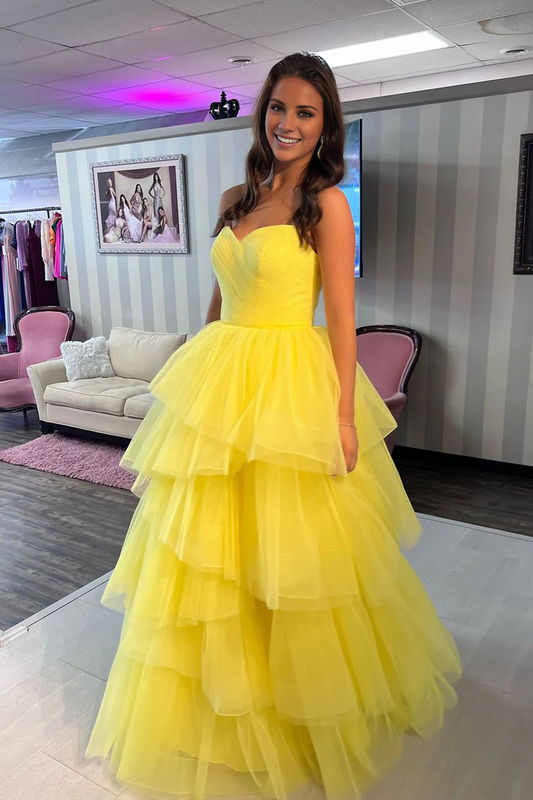 OKBBN Cute Ball Dress Off Shoulder Chiffon Layered Ball Dress