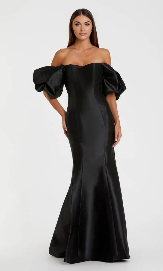 OKBBN's charming off shoulder sweetheart long ball dress