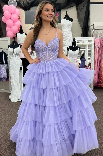 OKBBN Cute A-line V-neck Chiffon Long Ball Dress