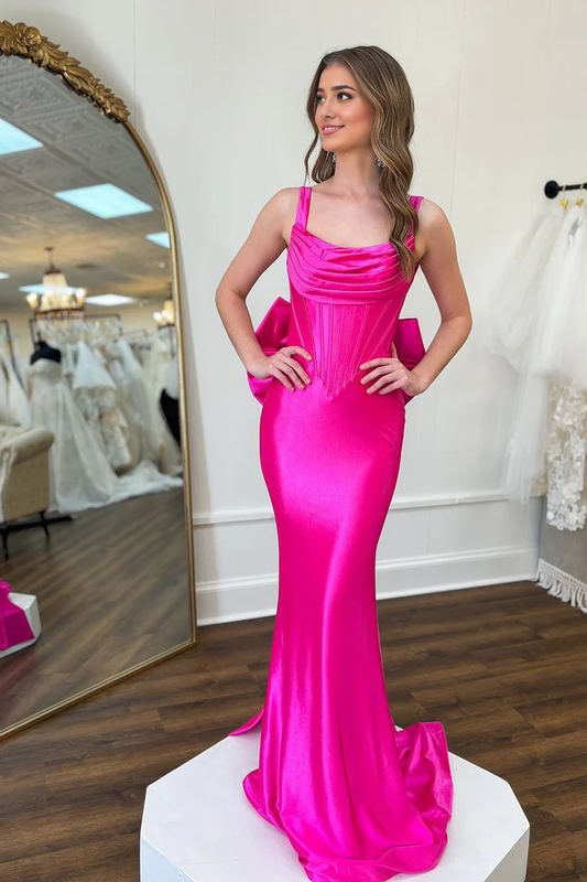 OKBBN enchanting mermaid scarf collar satin ball dress