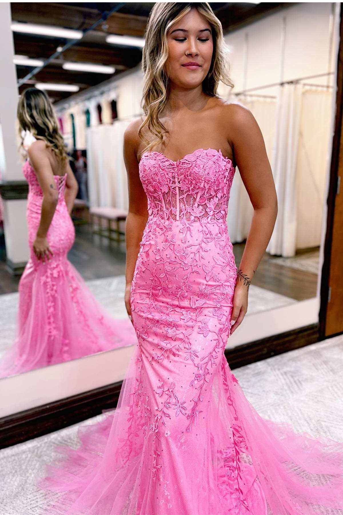 OKBBN Mermaid Sweetheart Tulle Lace Ball Dress