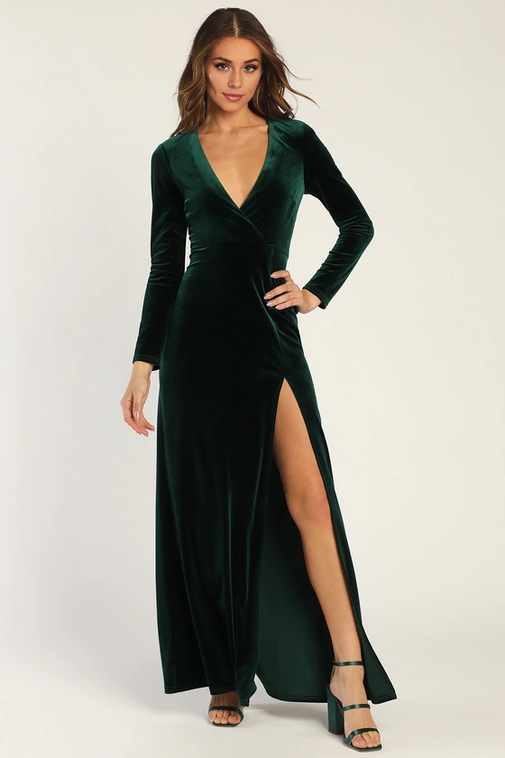 OKBBN Beautiful Velvet Slanted Skirt Ball Dress
