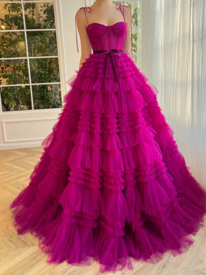 OKBBN Fashion Cute A-line Sweetheart Layered Chiffon Ball Dress