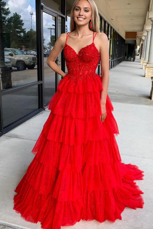 OKBBN Cute A-line Sweetheart Tulle Ball Dress with Stickers
