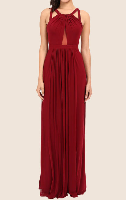 OKBBN backless chiffon long ball gown