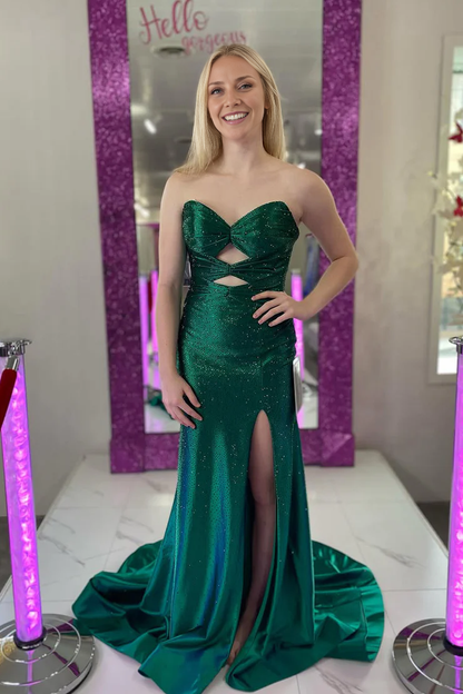 OKBBN Mermaid Sweetheart Satin Long Ball Dress