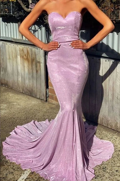 OKBBN Elegant Mermaid Off Shoulder Sweetheart Long Formal Ball Dress