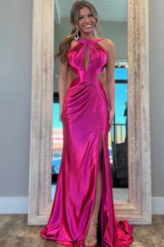 OKBBN sexy and hot mermaid camisole sleeveless pleated ball dress