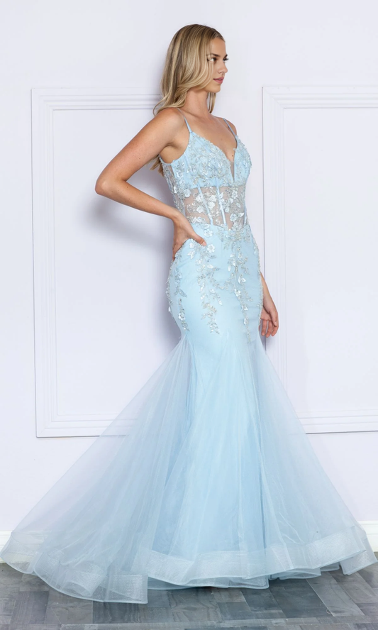 OKBBN Perspective Tight corset Long Mermaid Ball Dress