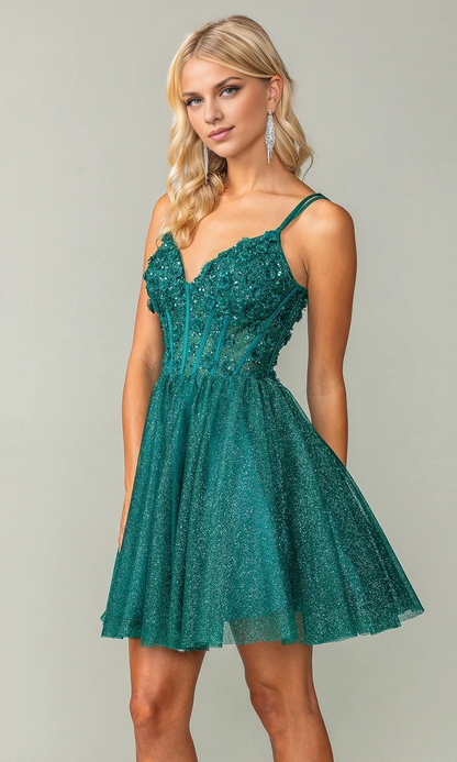 OKBBN's stunning sparkling trumpet shaped see through corset with bead embroidery and backless suspender Homecoming Dresses