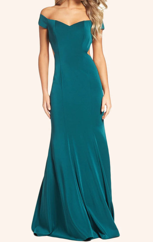 OKBBN Off Shoulder Mermaid Knitted Ball Dress