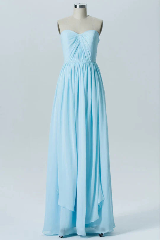 Light Blue Sweetheart Bridesmaid Dress