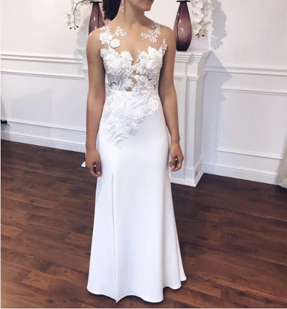 Neckline Mermaid Wedding Dress Appliques