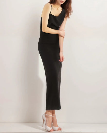 Asymmetrical geometric concept back satin prom dress
