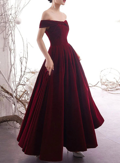 Simple Burgundy Long Prom Dress Burgundy Formal Evening Dresses