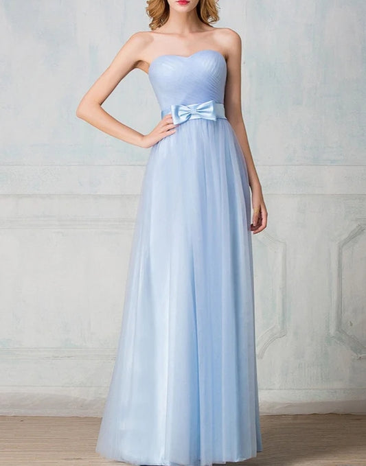 Sweetheart strapless floor-length tulle long Evening dress