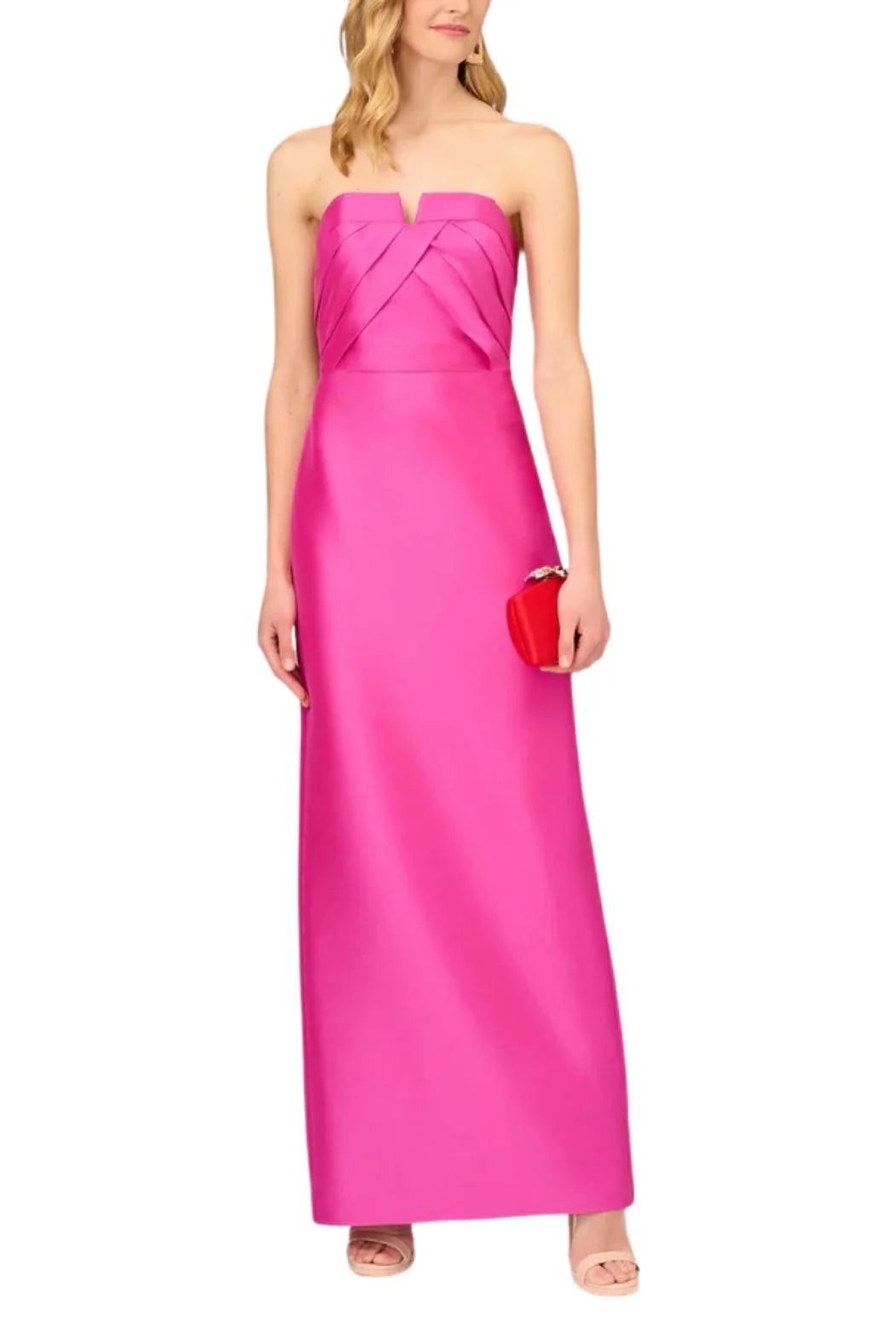 Strapless Gown with Pleated Bodiceformal Prom dresses