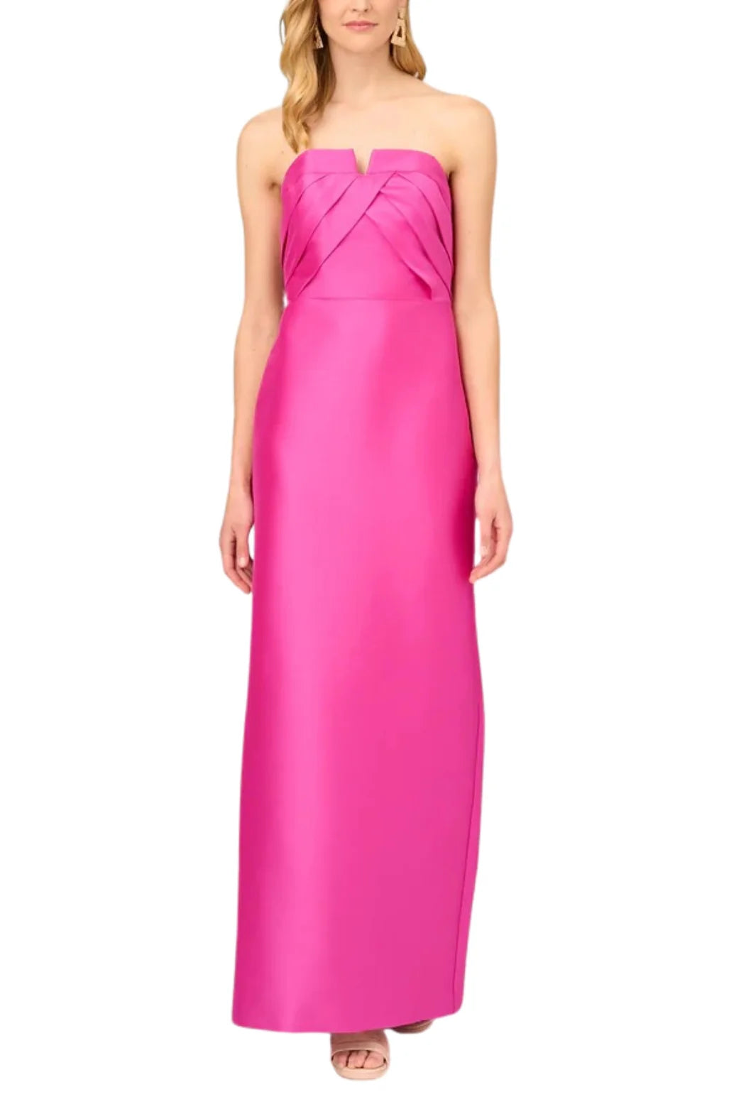 Strapless Gown with Pleated Bodiceformal Prom dresses