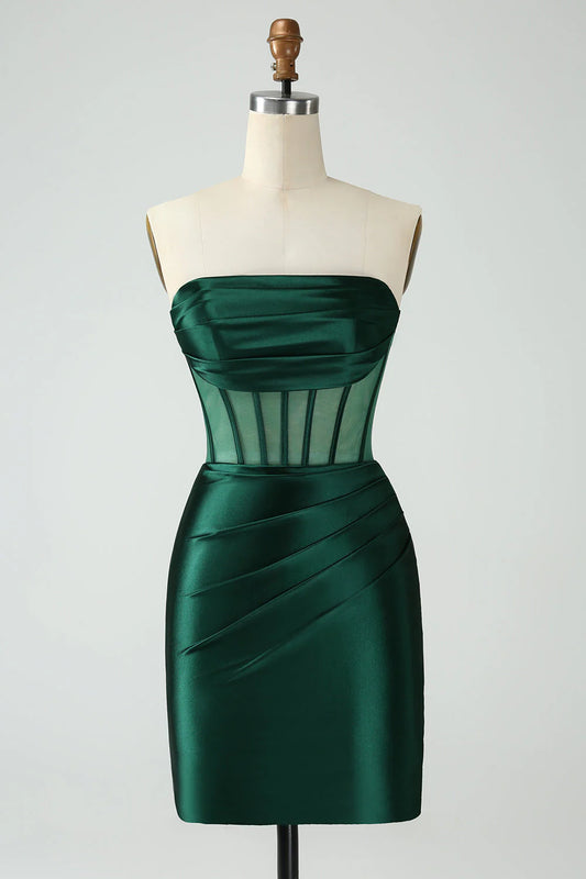 Bodycon Strapless Corset Short Homecoming Dress