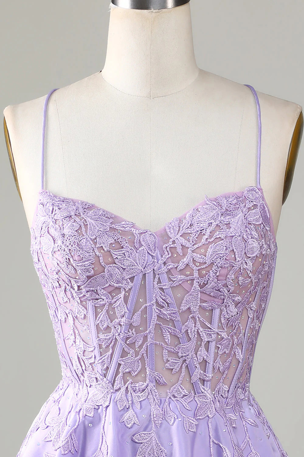 Purple Corset A-Line Satin Short Homecoming Dress