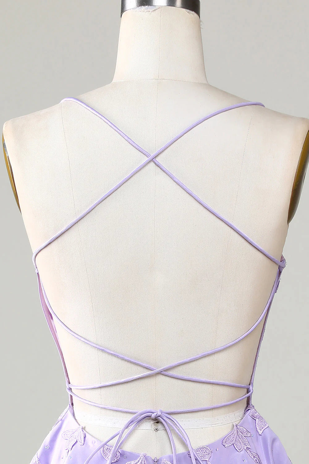 Purple Corset A-Line Satin Short Homecoming Dress