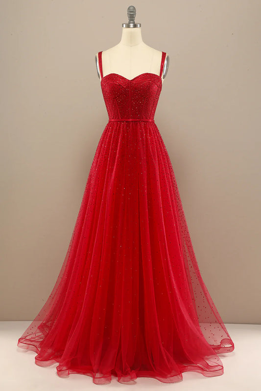 Beautiful and Elegant Red Sweetheart Ball Cocktail Ball Dress