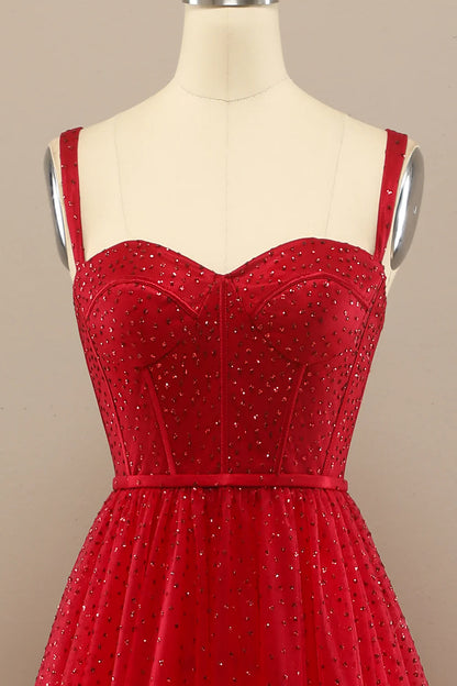 Beautiful and Elegant Red Sweetheart Ball Cocktail Ball Dress