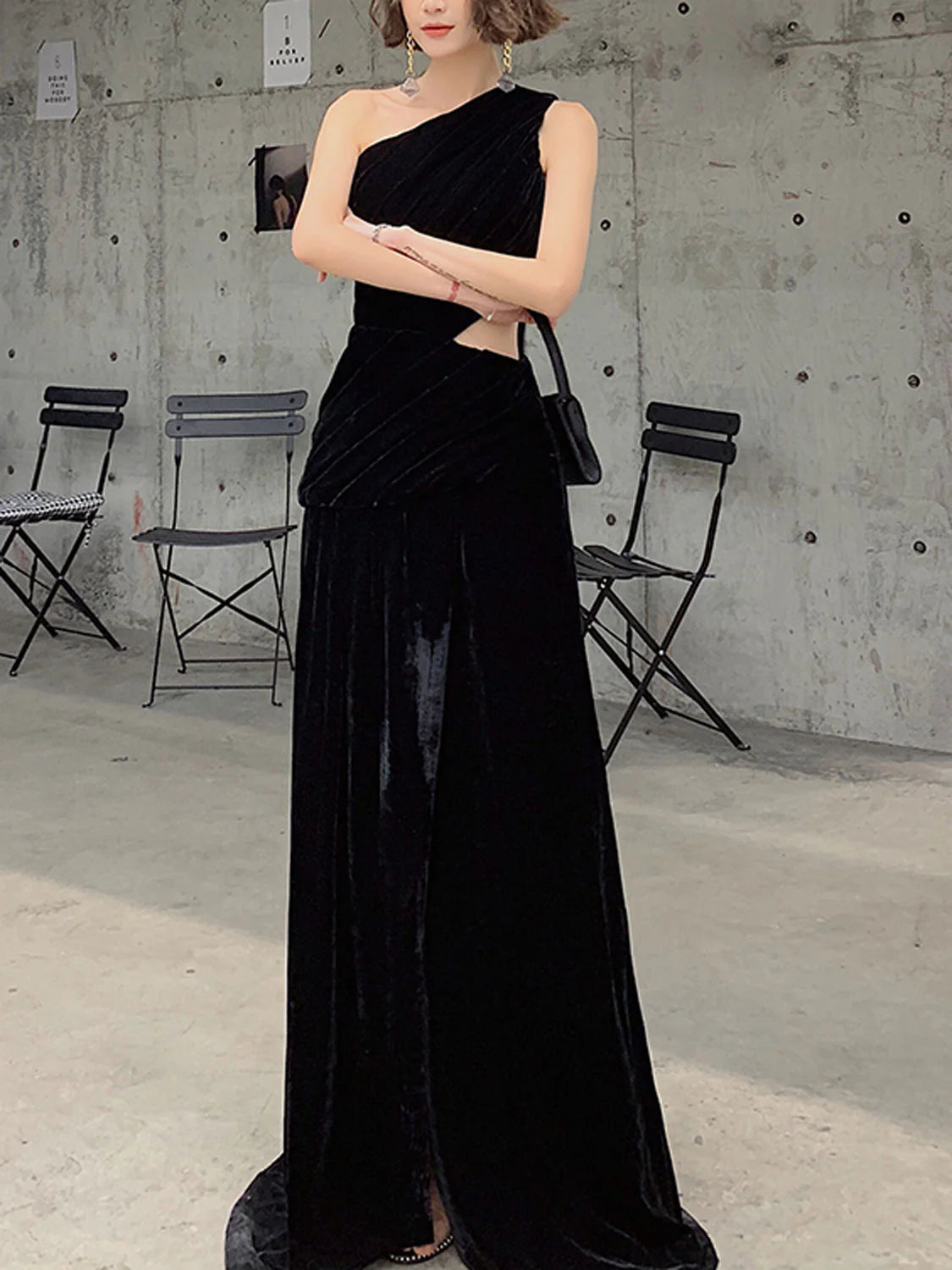 Black velvet long evening dress black velvet evening dress