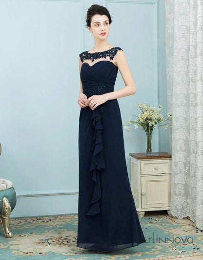Elegant A-line Chiffon Bride Long Party, Cocktail, Ball Dress
