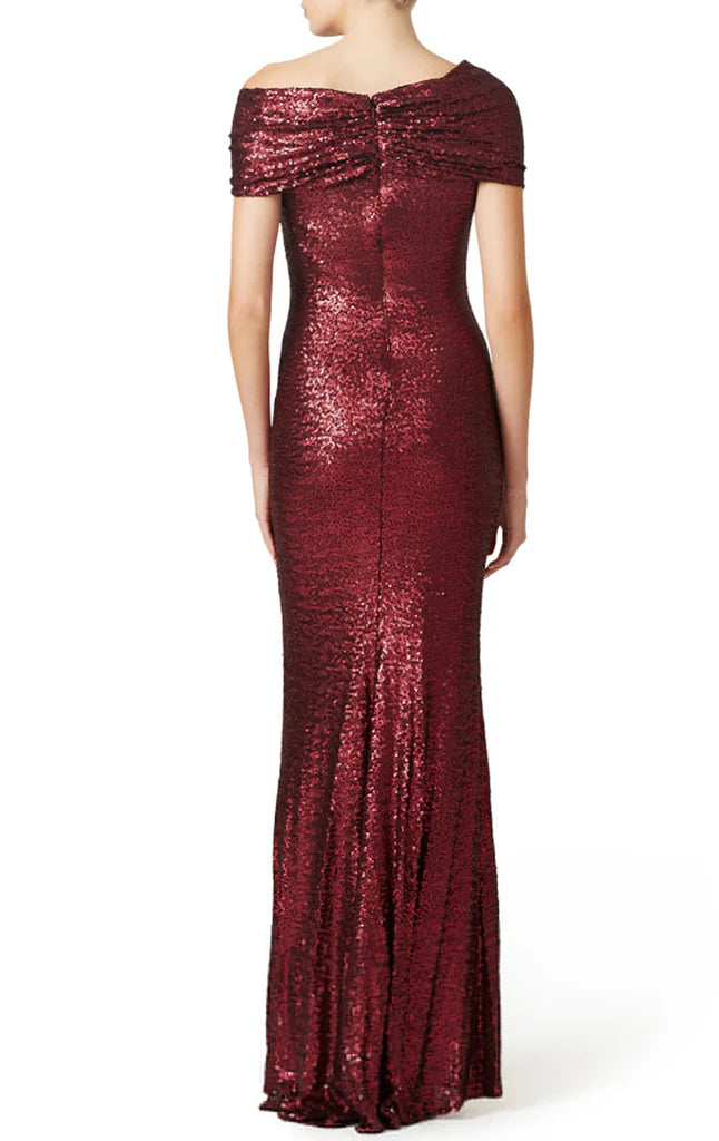 OKBBN Off Shoulder Tight Glitter Ball Dress