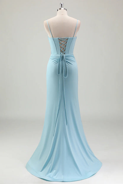 OKBBN Shining Mermaid Strap Tight corset Ball Dress