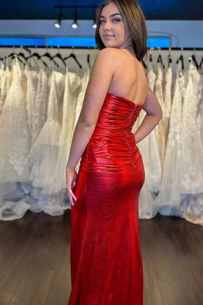 OKBBN Cute Mermaid Off Shoulder Long Split Ball Dress