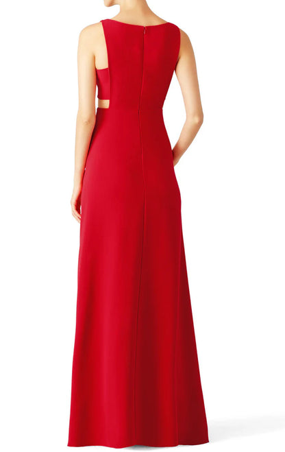 OKBBN spaghetti strap O-neck hollowed out long ball gown