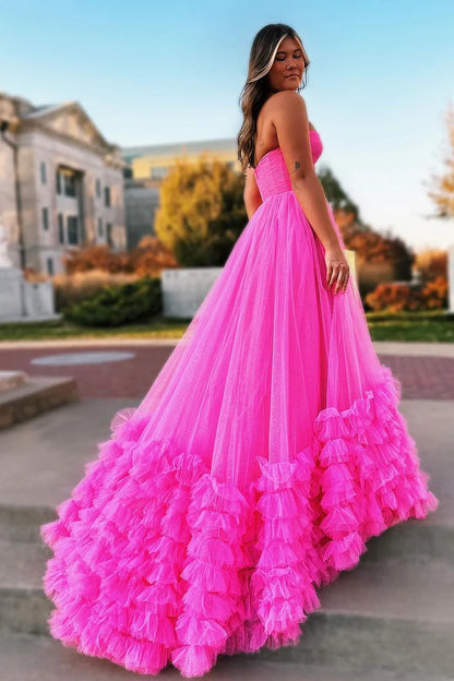 OKBBN Cute A-line Off Shoulder Chiffon Layered Ball Dress