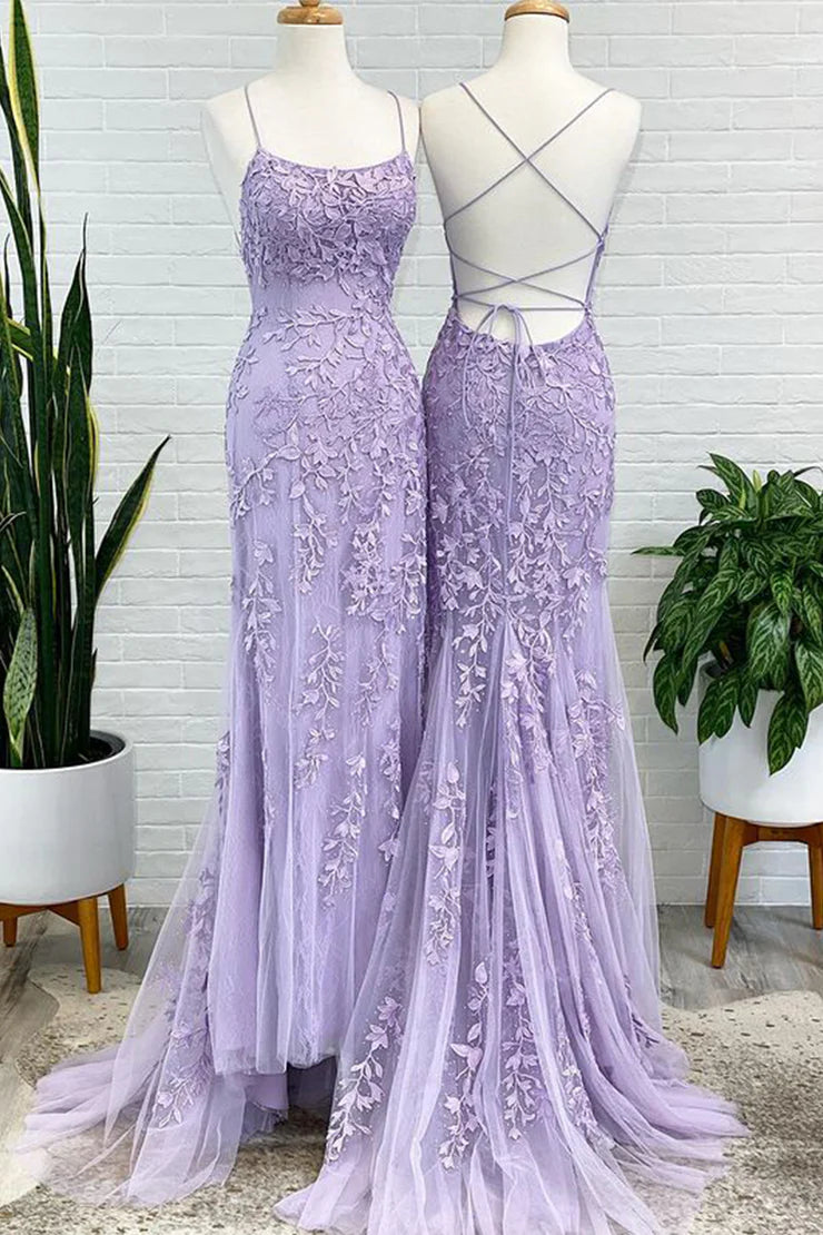 OKBBN Mermaid Round Neck Lace Ball Dress