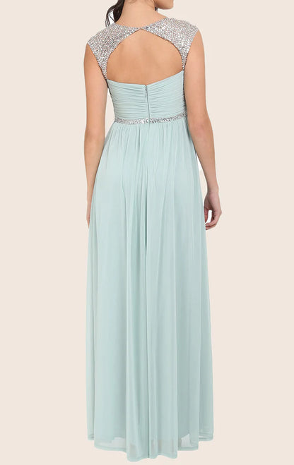 OKBBN Shoulder Strap Sweetheart Long Ball Dress