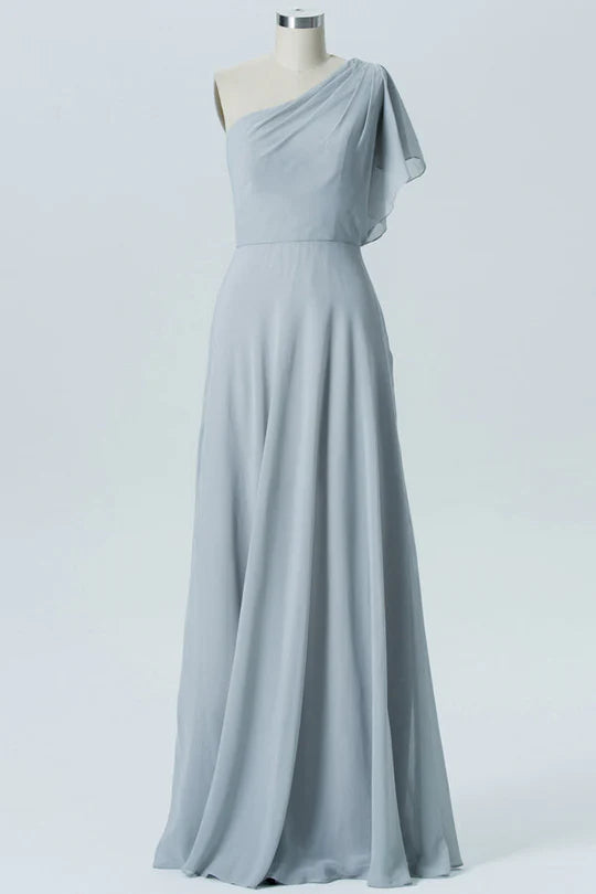 One Sleeve Long Bridesmaid Dress