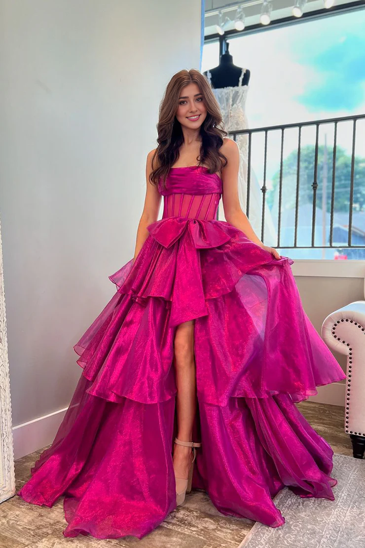 OKBBN's charming off shoulder organza ball gown