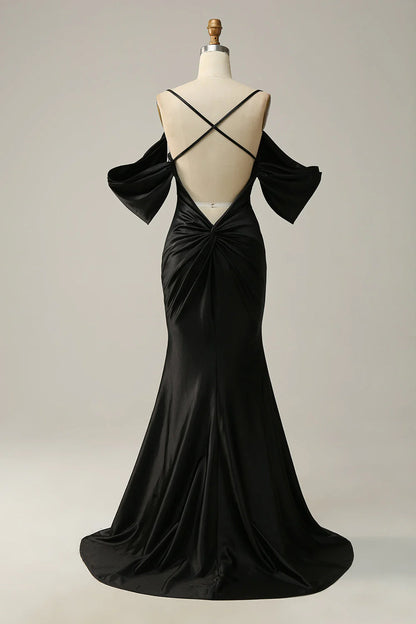 OKBBN mermaid off shoulder backless long evening gown