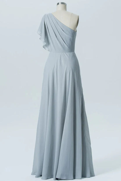 One Sleeve Long Bridesmaid Dress