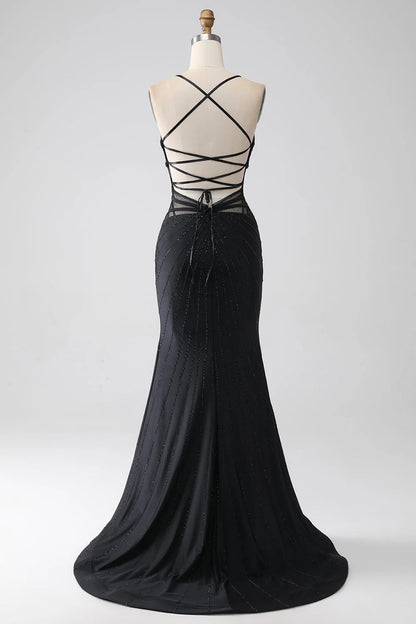 OKBBN Elegant Mermaid Strap Split Evening Dress