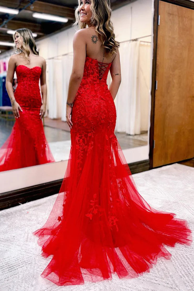 OKBBN Cute Mermaid Sweetheart Tulle Ball Dress with Stickers