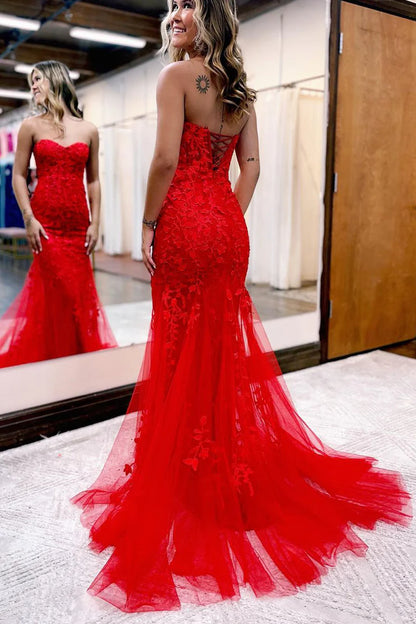 OKBBN Cute Mermaid Sweetheart Tulle Ball Dress with Stickers