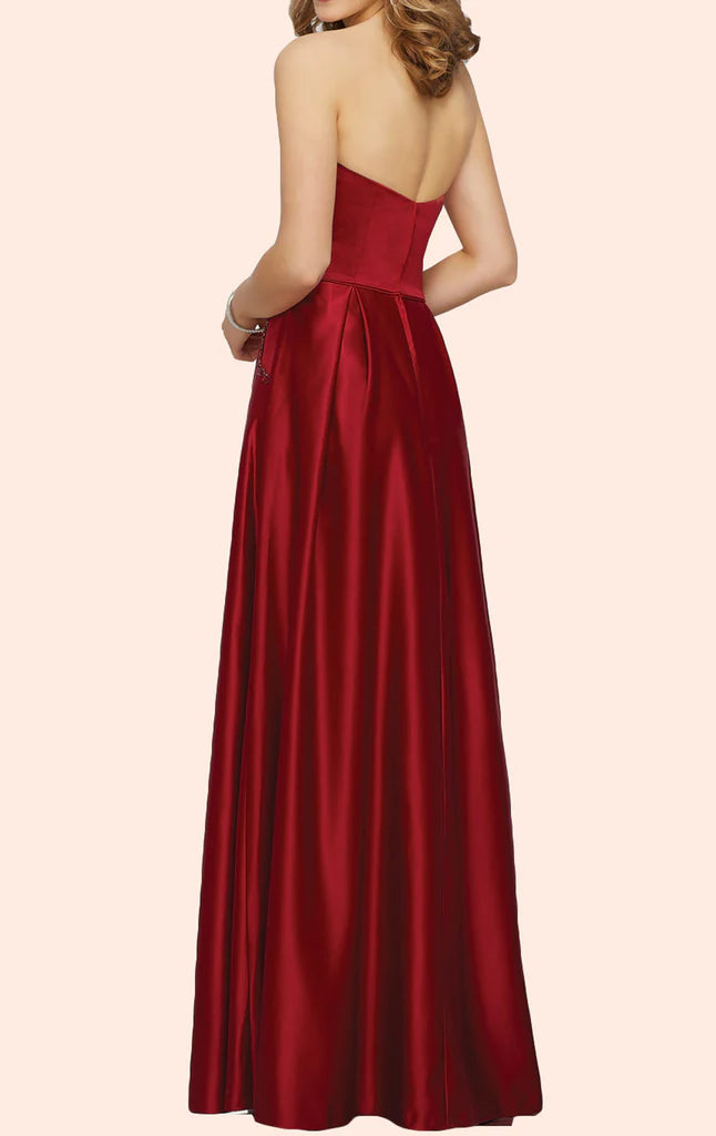 OKBBN strapless satin long minimalist ball gown