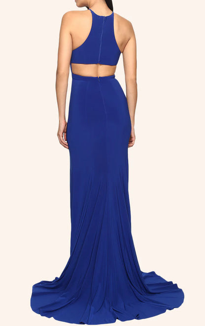 OKBBN Mermaid Strap Flat Knitted Ball Dress