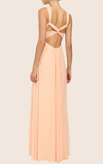 OKBBN backless chiffon long ball gown