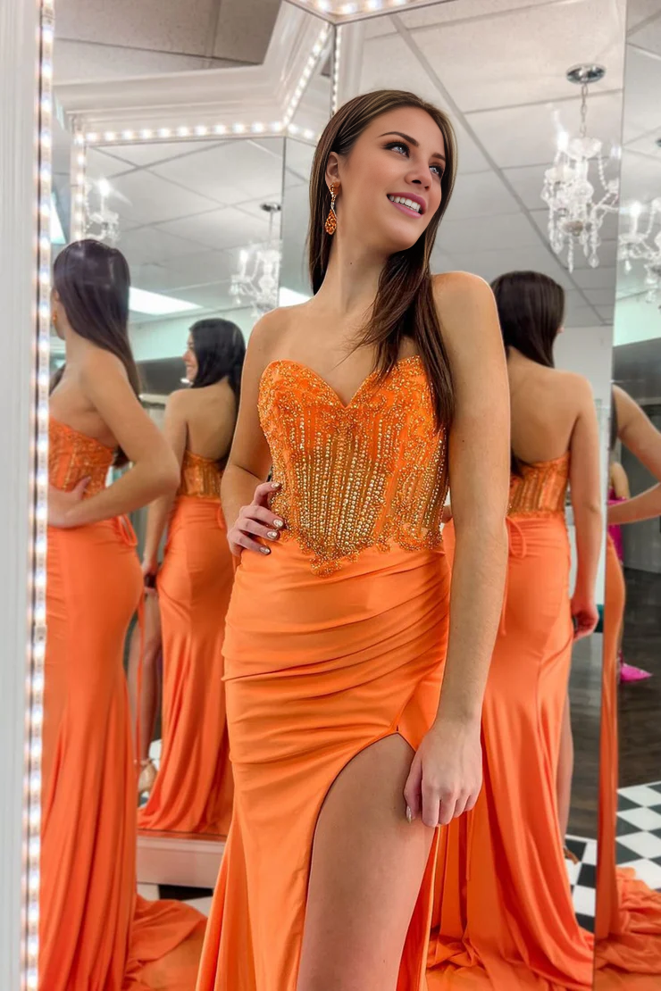 OKBBN Charming Mermaid Sweetheart Split Ball Dress