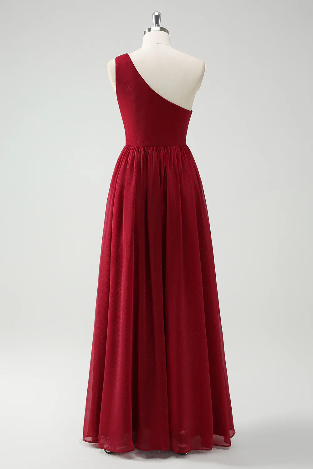 OKBBN Chiffon Single Shoulder Split Long Ball Dress